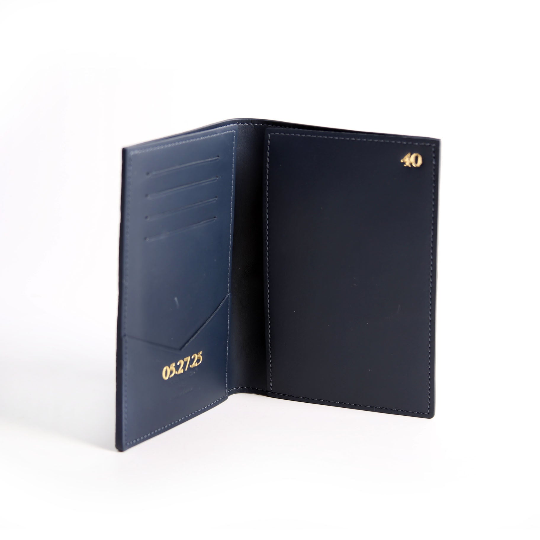 Passport Cover Monogram Shadow Embossed Calfskin Navy