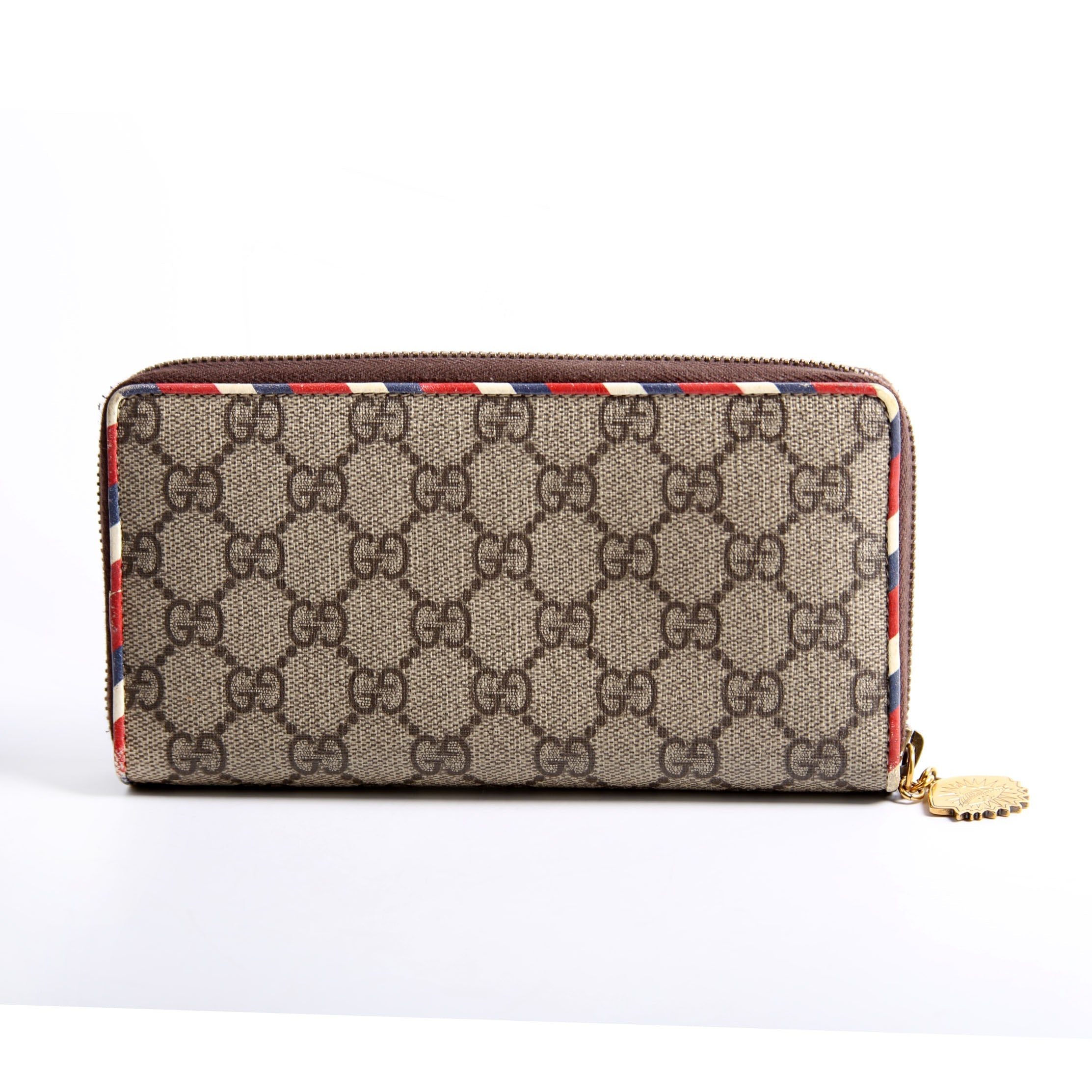 473909 GG Supreme Courrier Embossed UFP Zip Around Wallet Beige/Multicolor