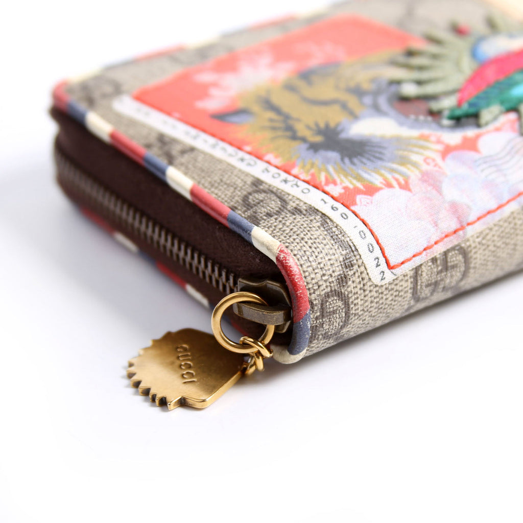 473909 GG Supreme Courrier Embossed UFP Zip Around Wallet Beige/Multicolor