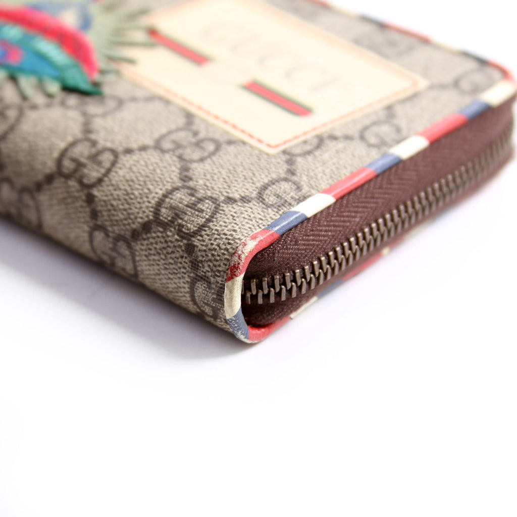 473909 GG Supreme Courrier Embossed UFP Zip Around Wallet Beige/Multicolor