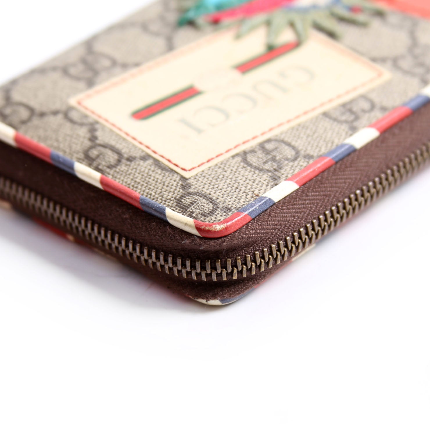 473909 GG Supreme Courrier Embossed UFP Zip Around Wallet Beige/Multicolor