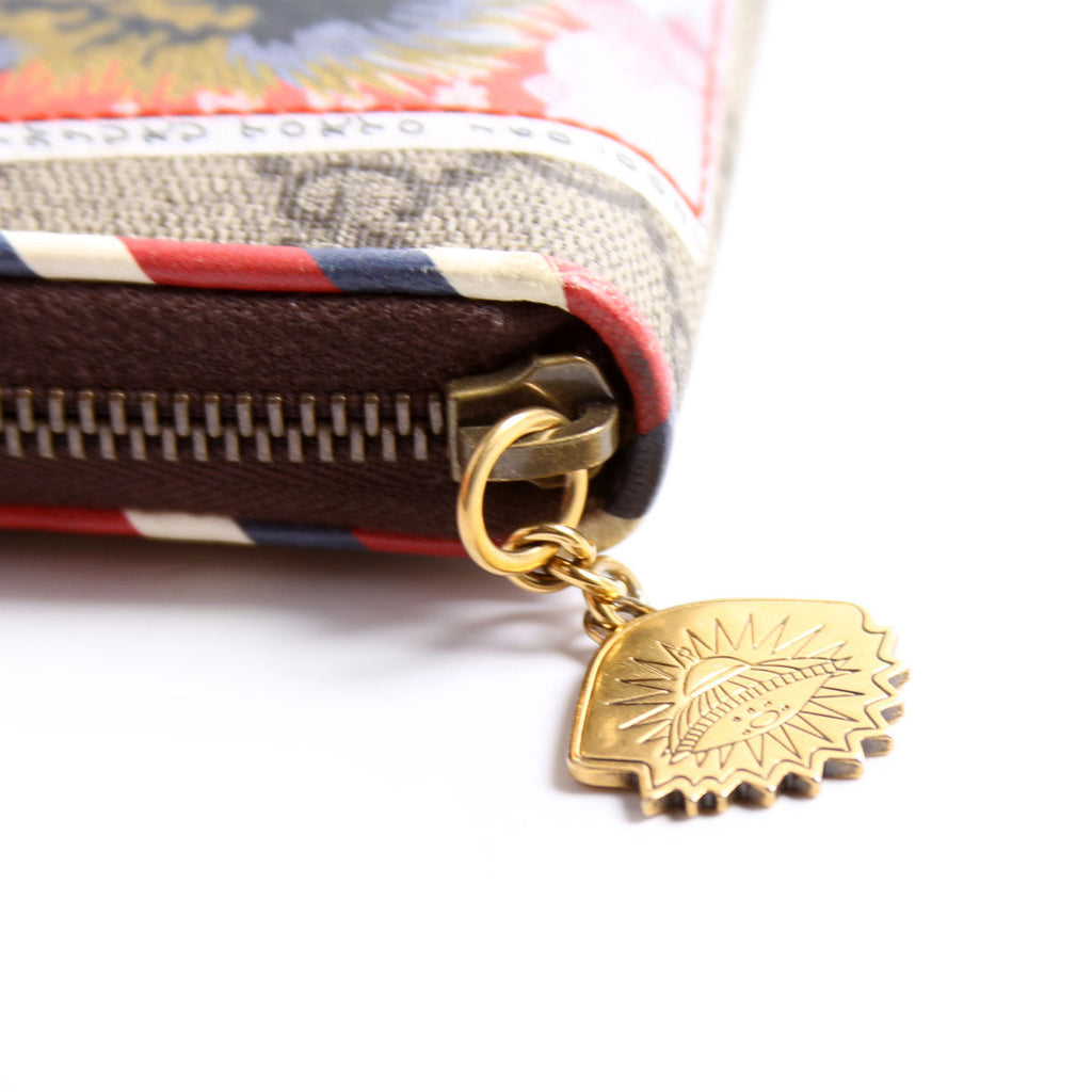 473909 GG Supreme Courrier Embossed UFP Zip Around Wallet Beige/Multicolor