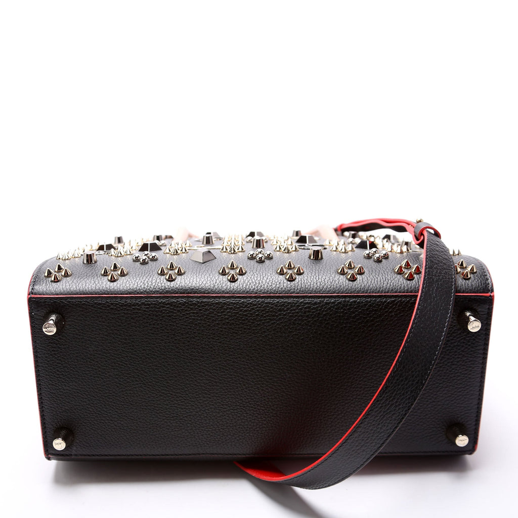 Paloma Medium Satchel Calfskin Spikes Black/Red/Nude