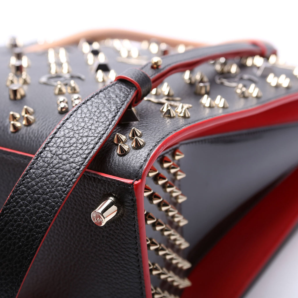 Paloma Medium Satchel Calfskin Spikes Black/Red/Nude