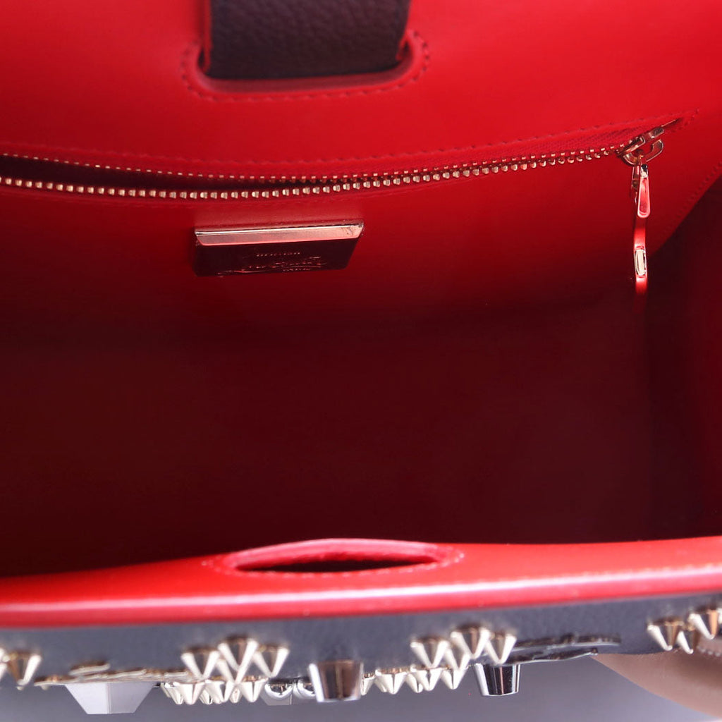 Paloma Medium Satchel Calfskin Spikes Black/Red/Nude