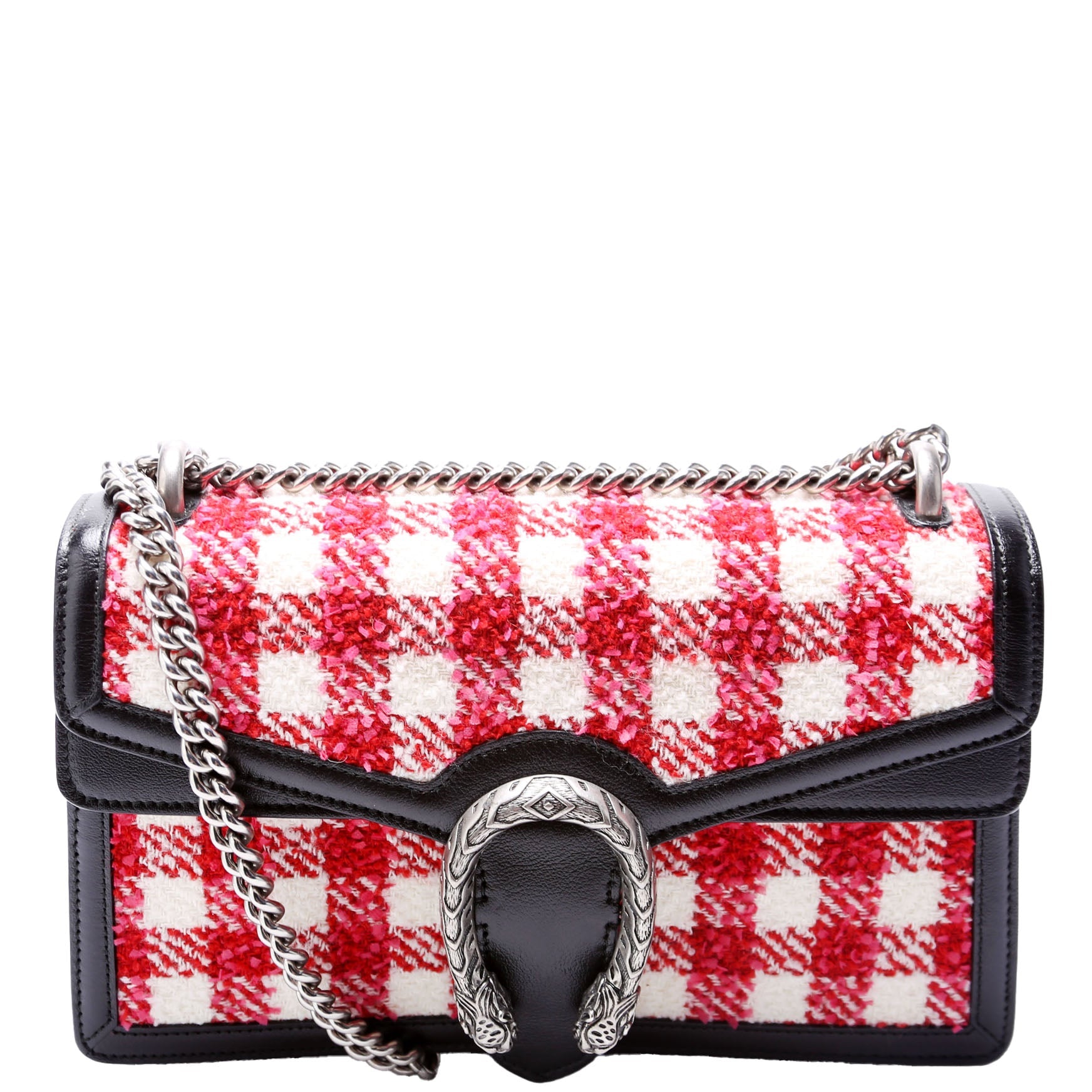 400249 Dionysus Tweed Check Shoulder Small
