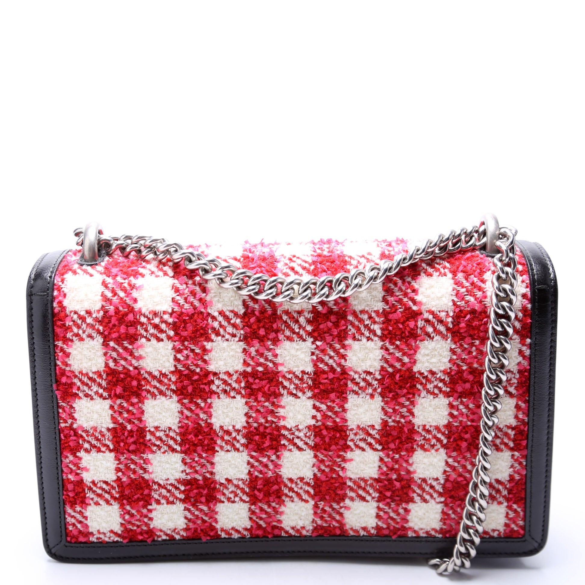 400249 Dionysus Tweed Check Shoulder Small