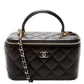 Vanity Case Top Handle Small Lambskin 31M Black