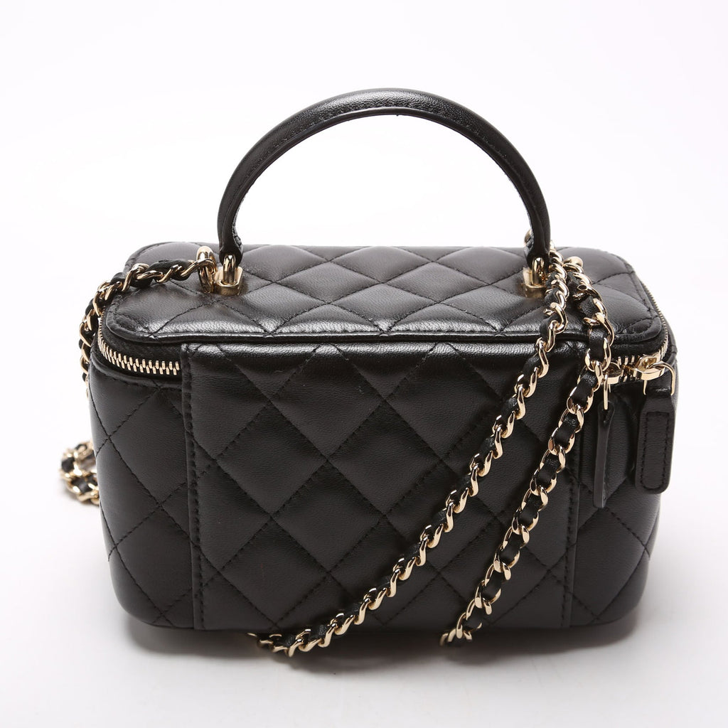 Vanity Case Top Handle Small Lambskin 31M Black