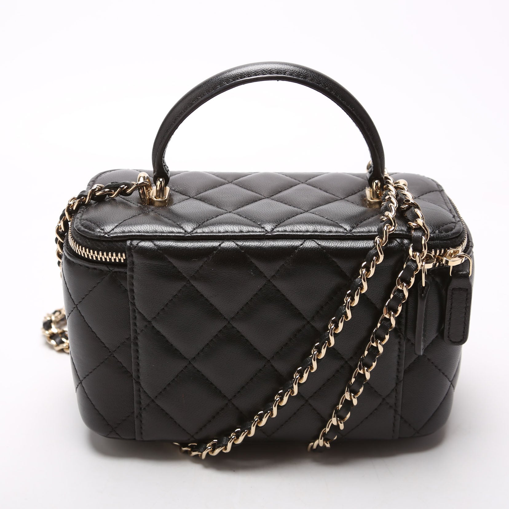 Vanity Case Top Handle Small Lambskin 31M Black
