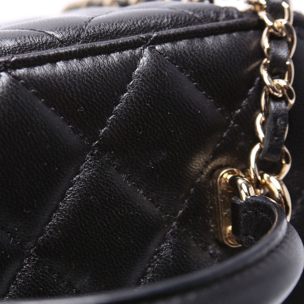 Vanity Case Top Handle Small Lambskin 31M Black