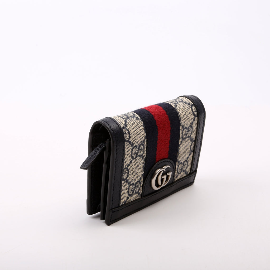 Ophidia GG Card Case Wallet Blue