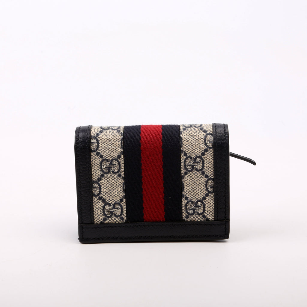 Ophidia GG Card Case Wallet Blue