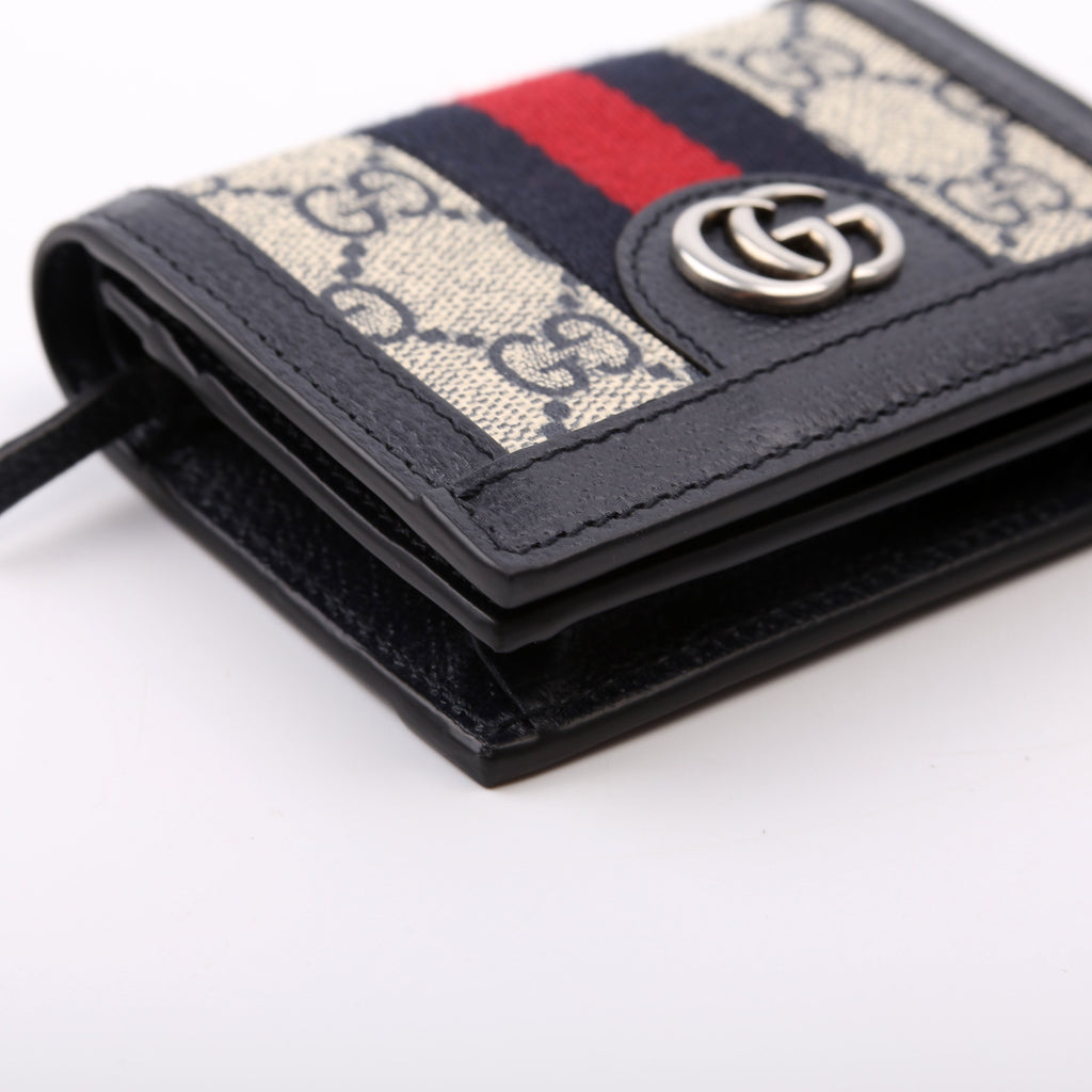 Ophidia GG Card Case Wallet Blue