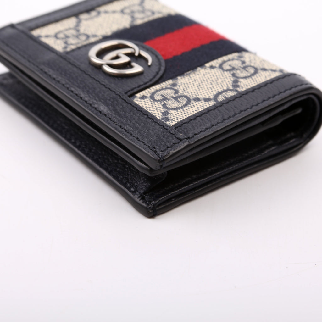 Ophidia GG Card Case Wallet Blue