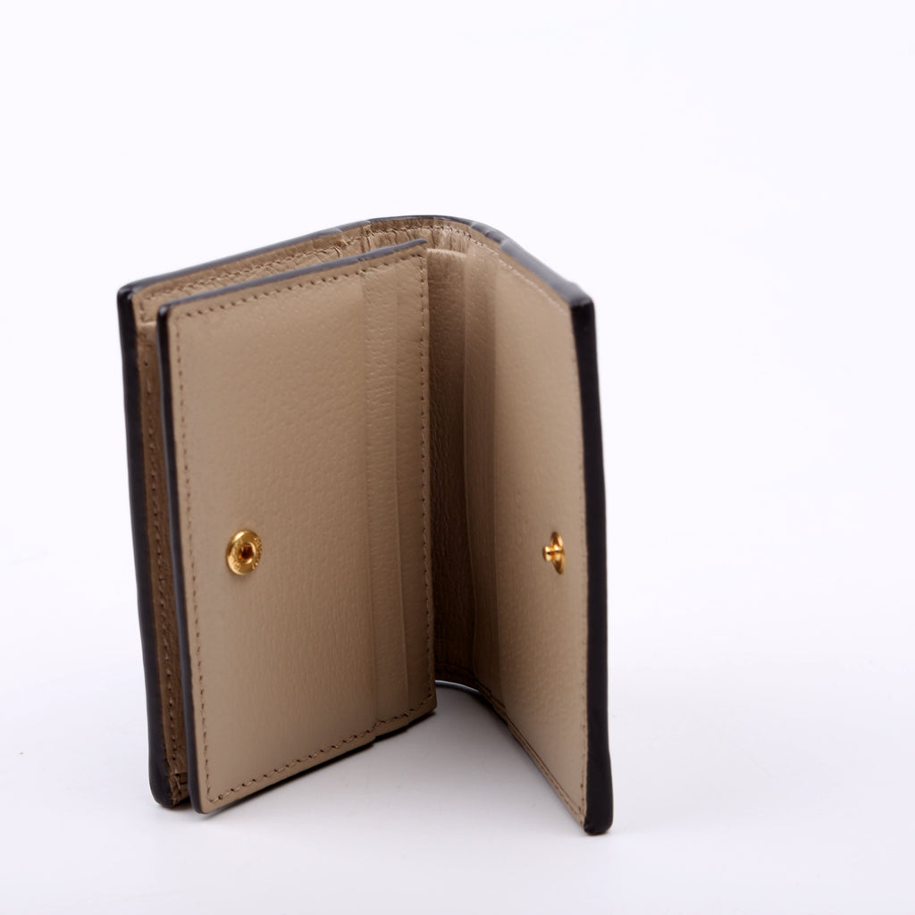 Ophidia GG Card Case Wallet Beige