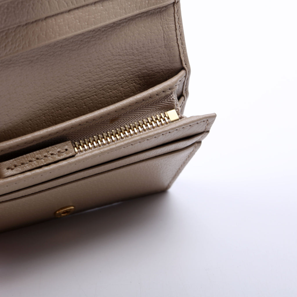Ophidia GG Card Case Wallet Beige