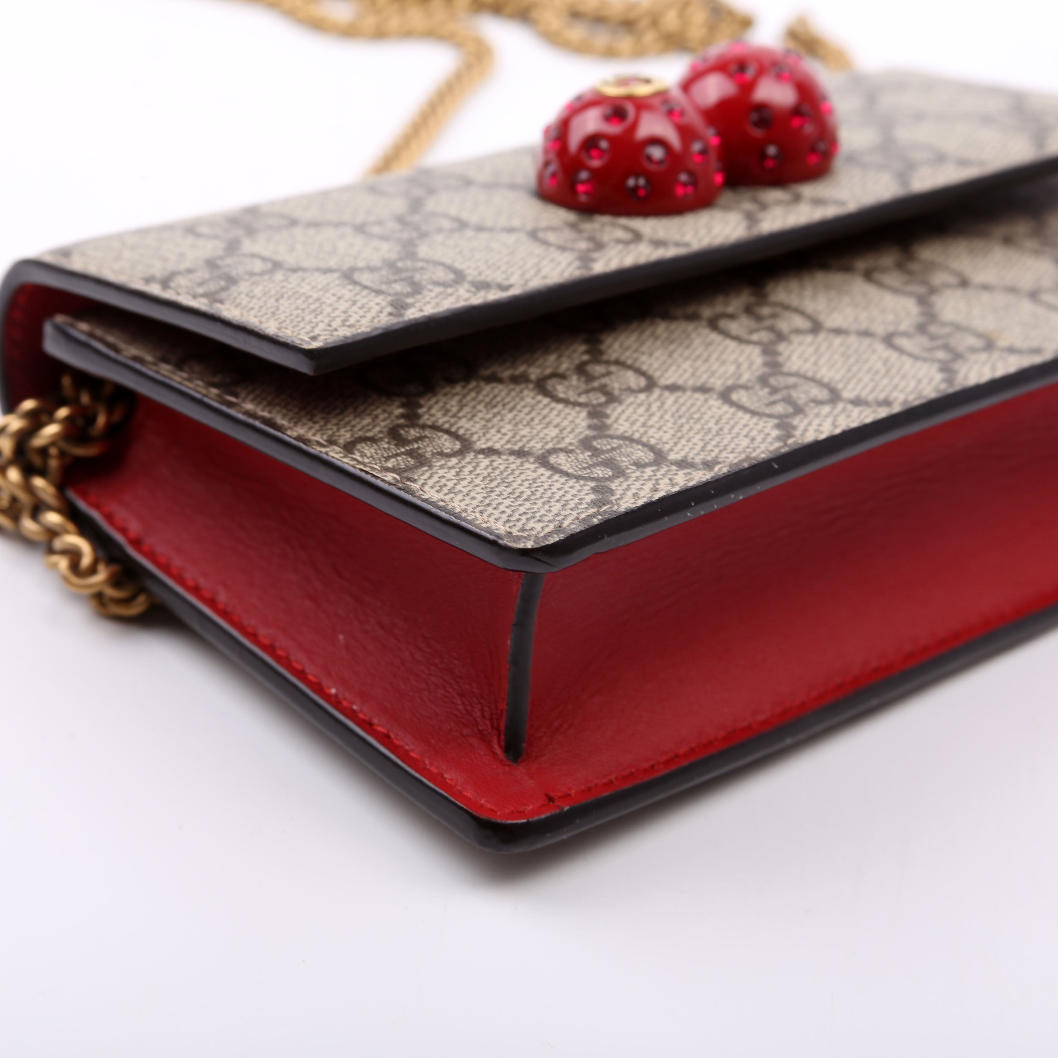 481291 GG Supreme Cherries Mini Bag Red