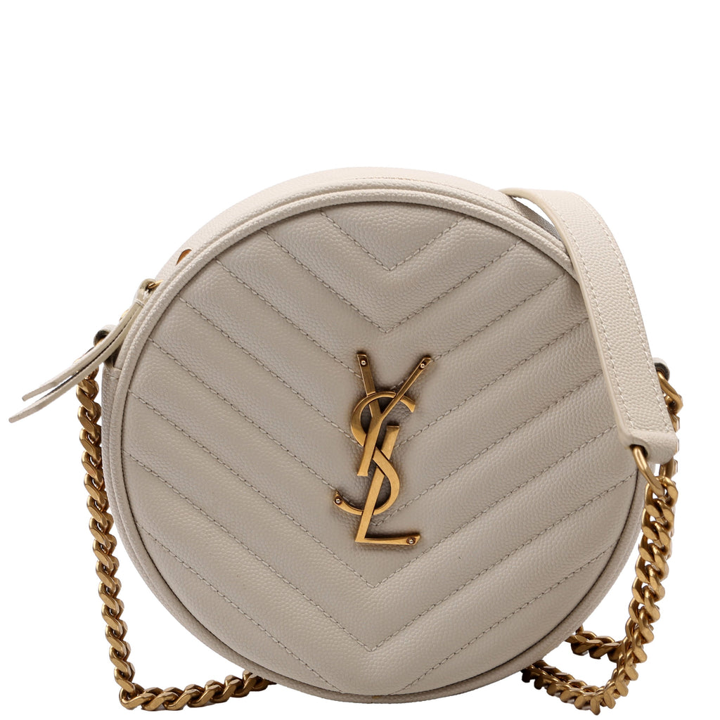 610436 Grain De Poudre Round Camera Bag Cream
