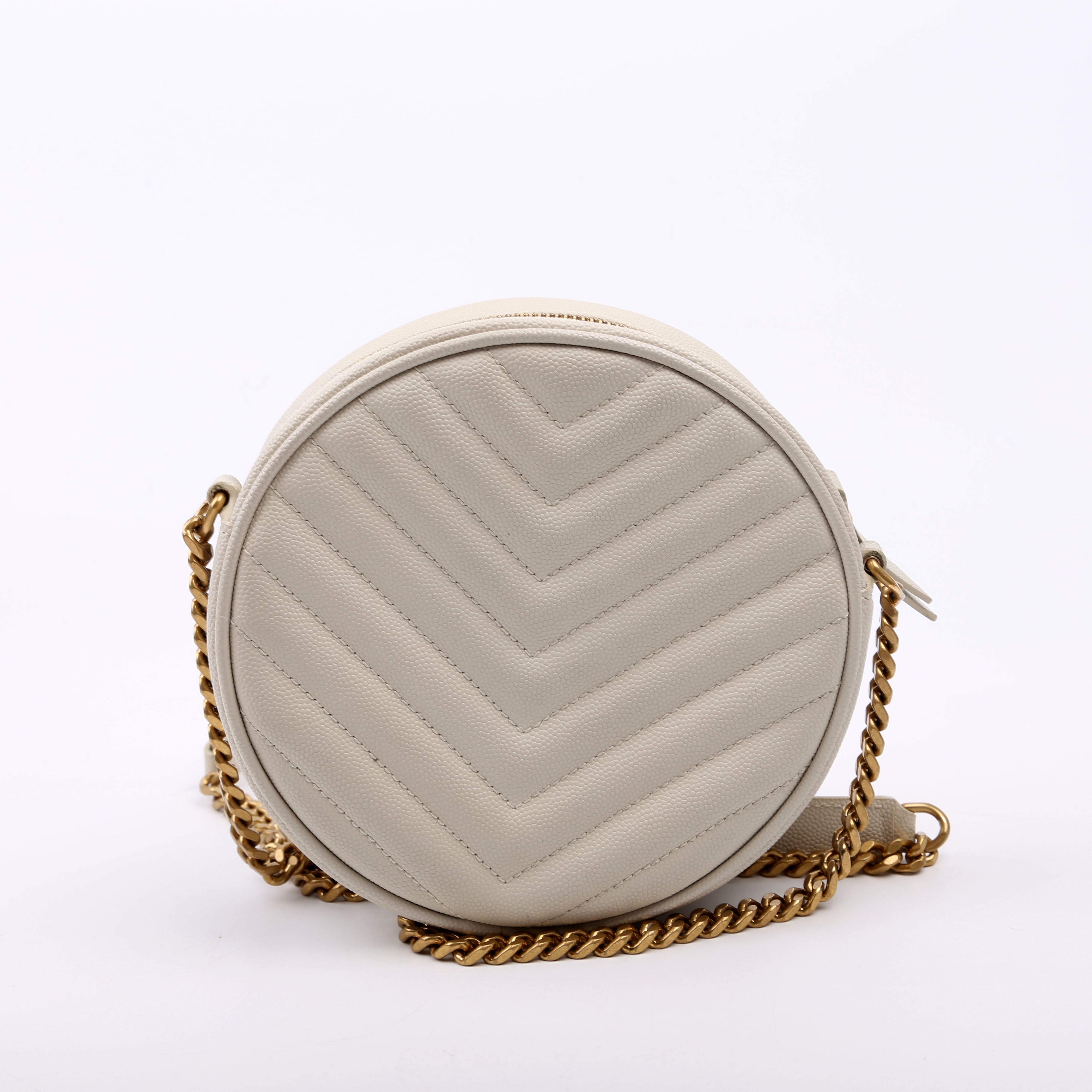 610436 Grain De Poudre Round Camera Bag Cream