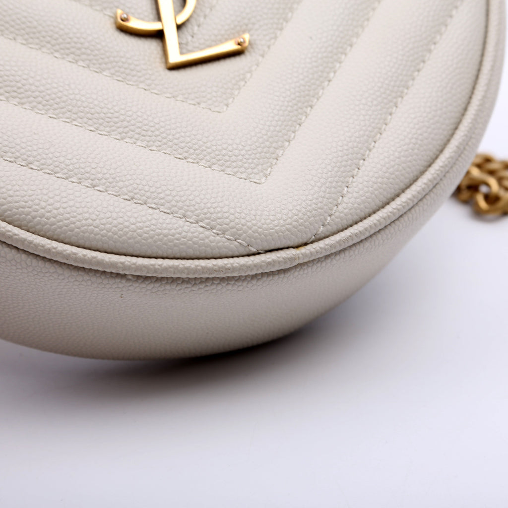 610436 Grain De Poudre Round Camera Bag Cream