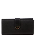 Saffiano Triangle Logo Large Wallet Black