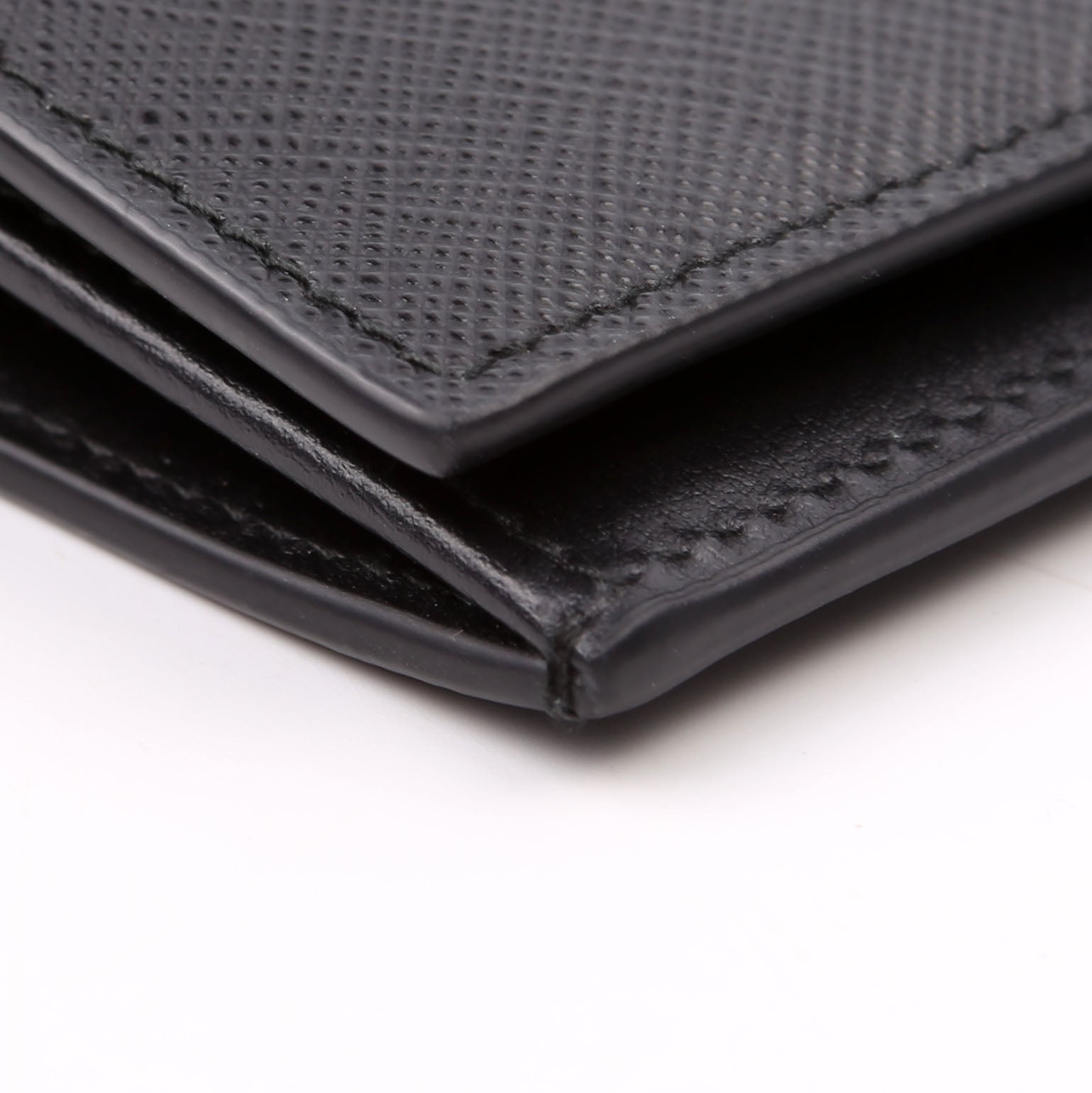 Saffiano Triangle Logo Large Wallet Black