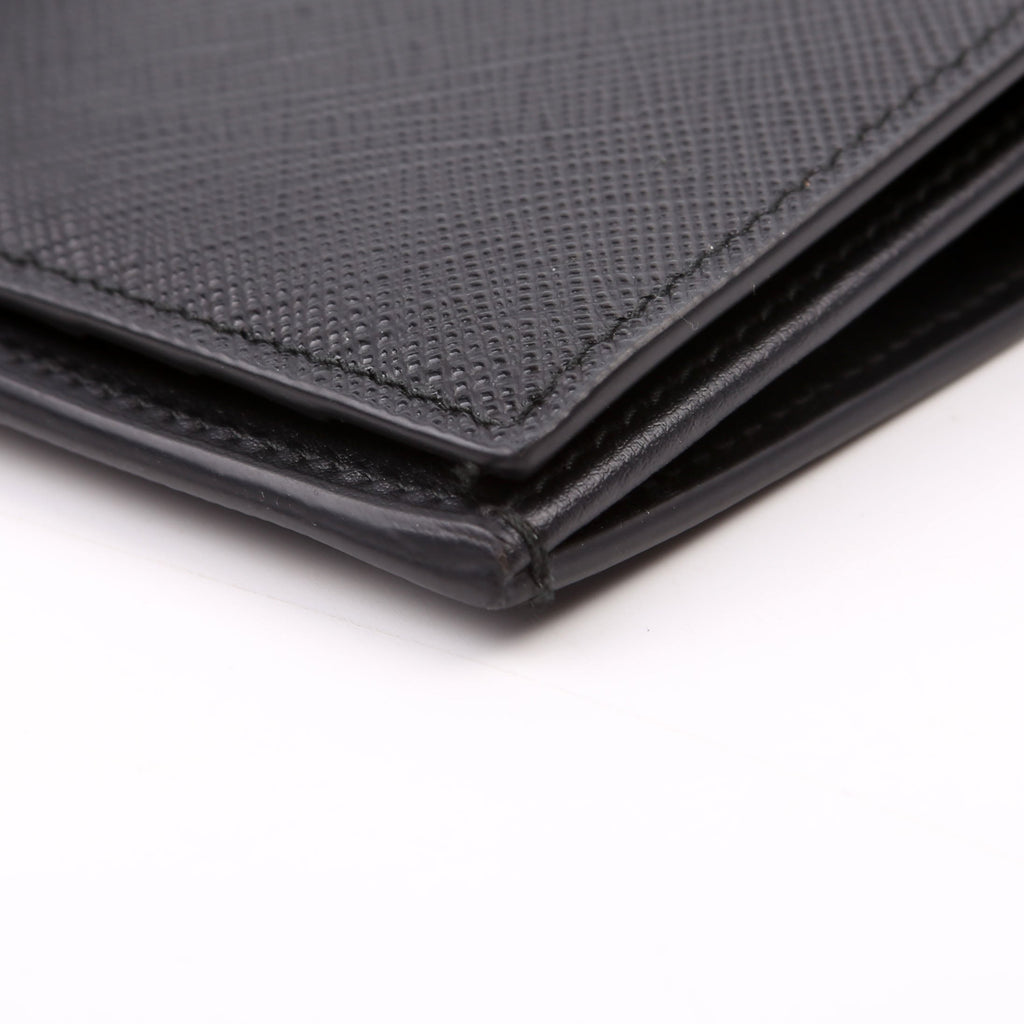 Saffiano Triangle Logo Large Wallet Black