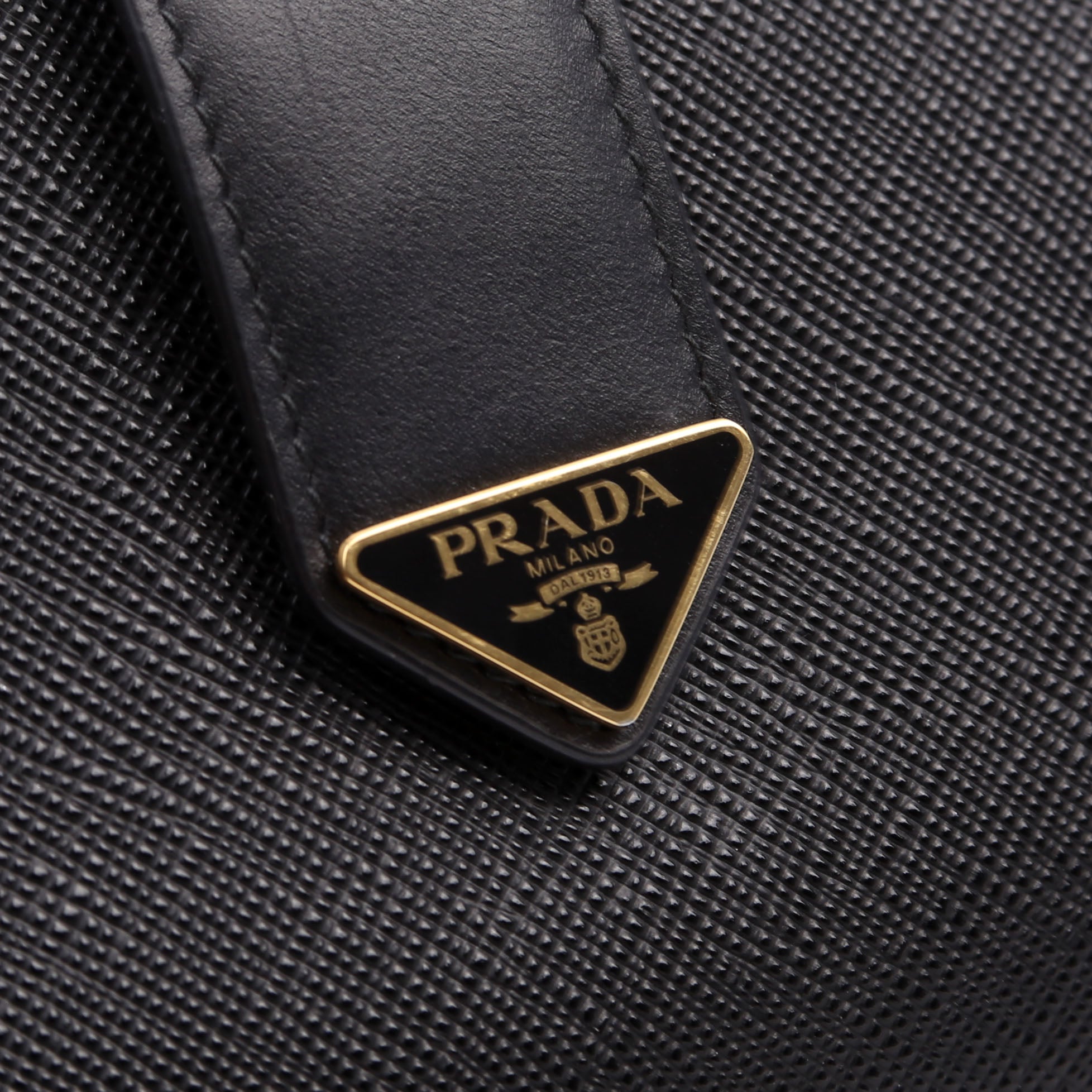 Saffiano Triangle Logo Large Wallet Black