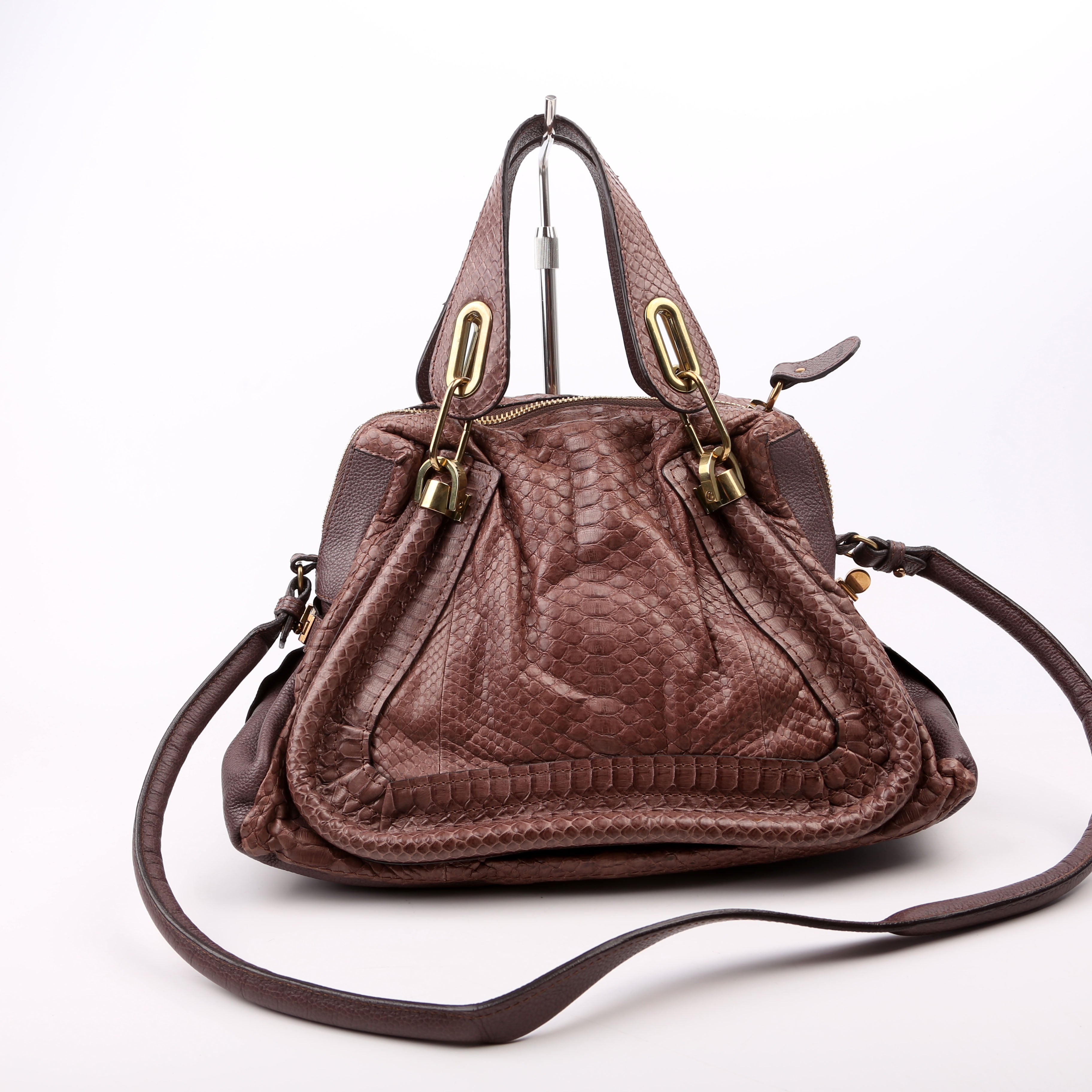 Paraty Satchel Python Small Taupe