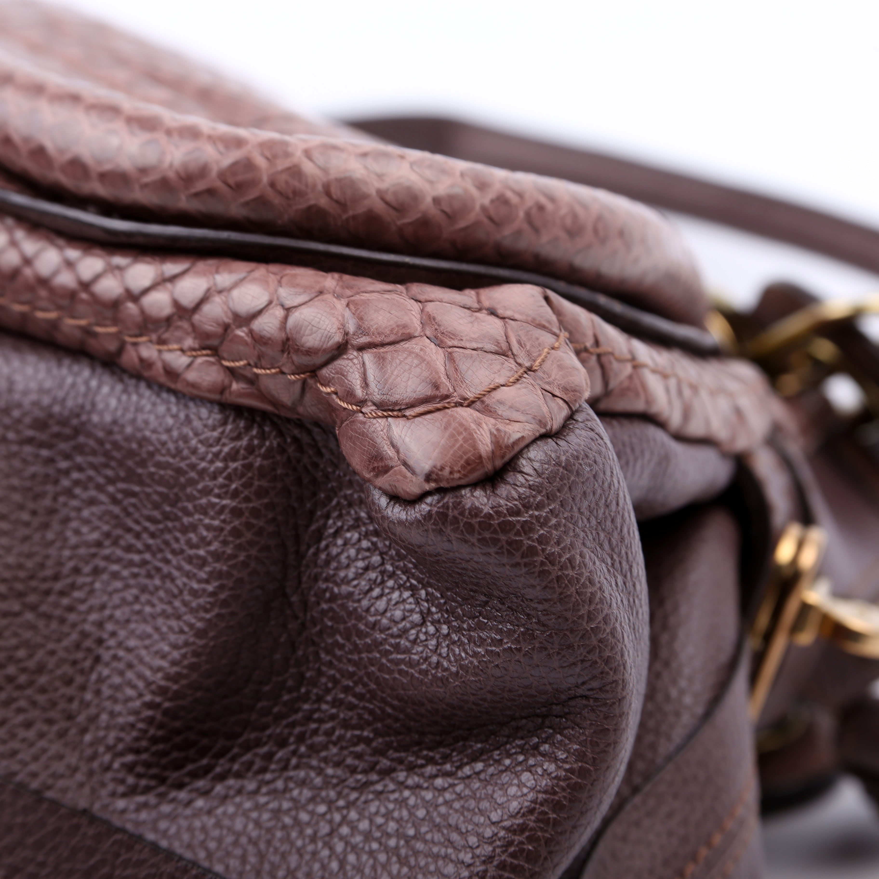 Paraty Satchel Python Small Taupe