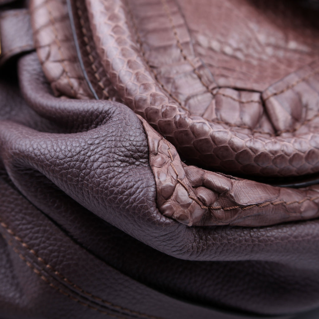 Paraty Satchel Python Small Taupe