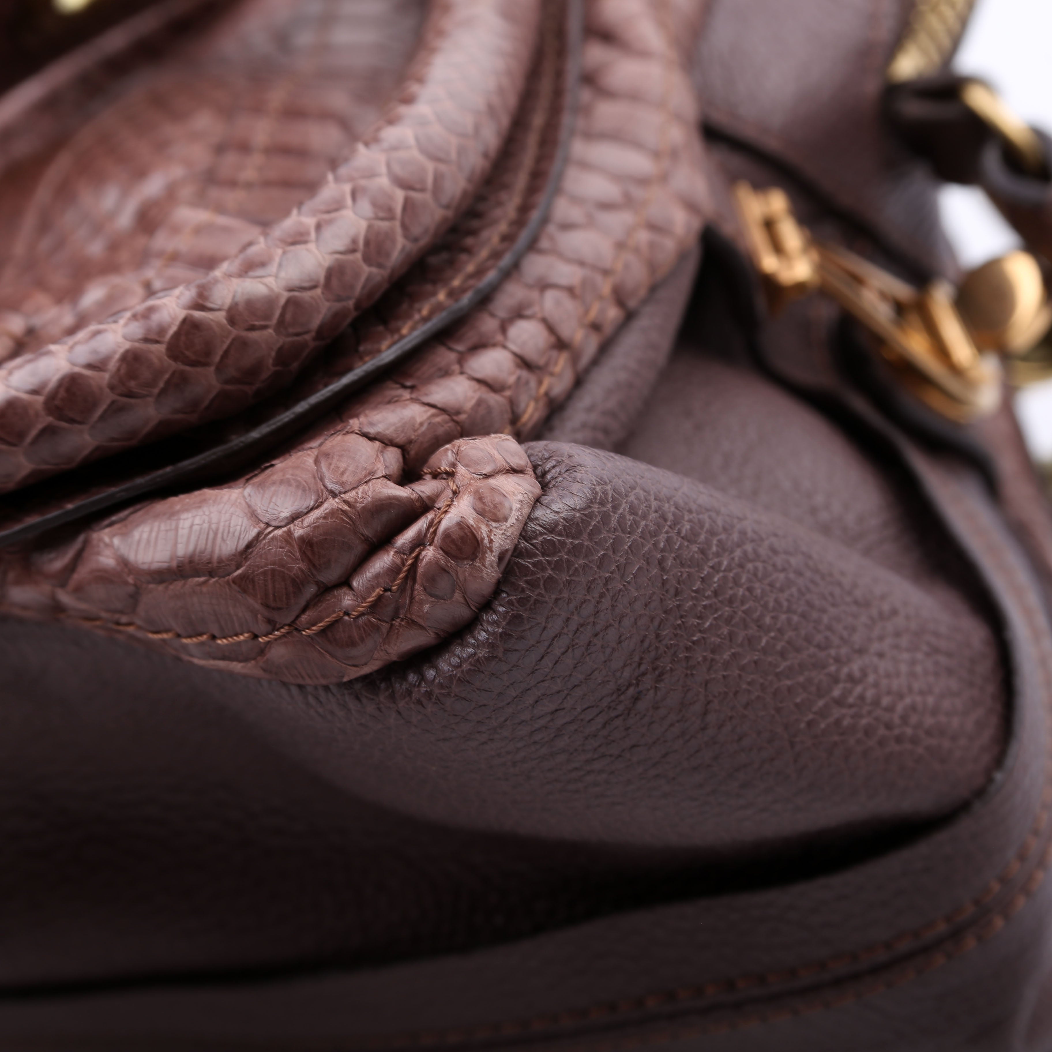Paraty Satchel Python Small Taupe