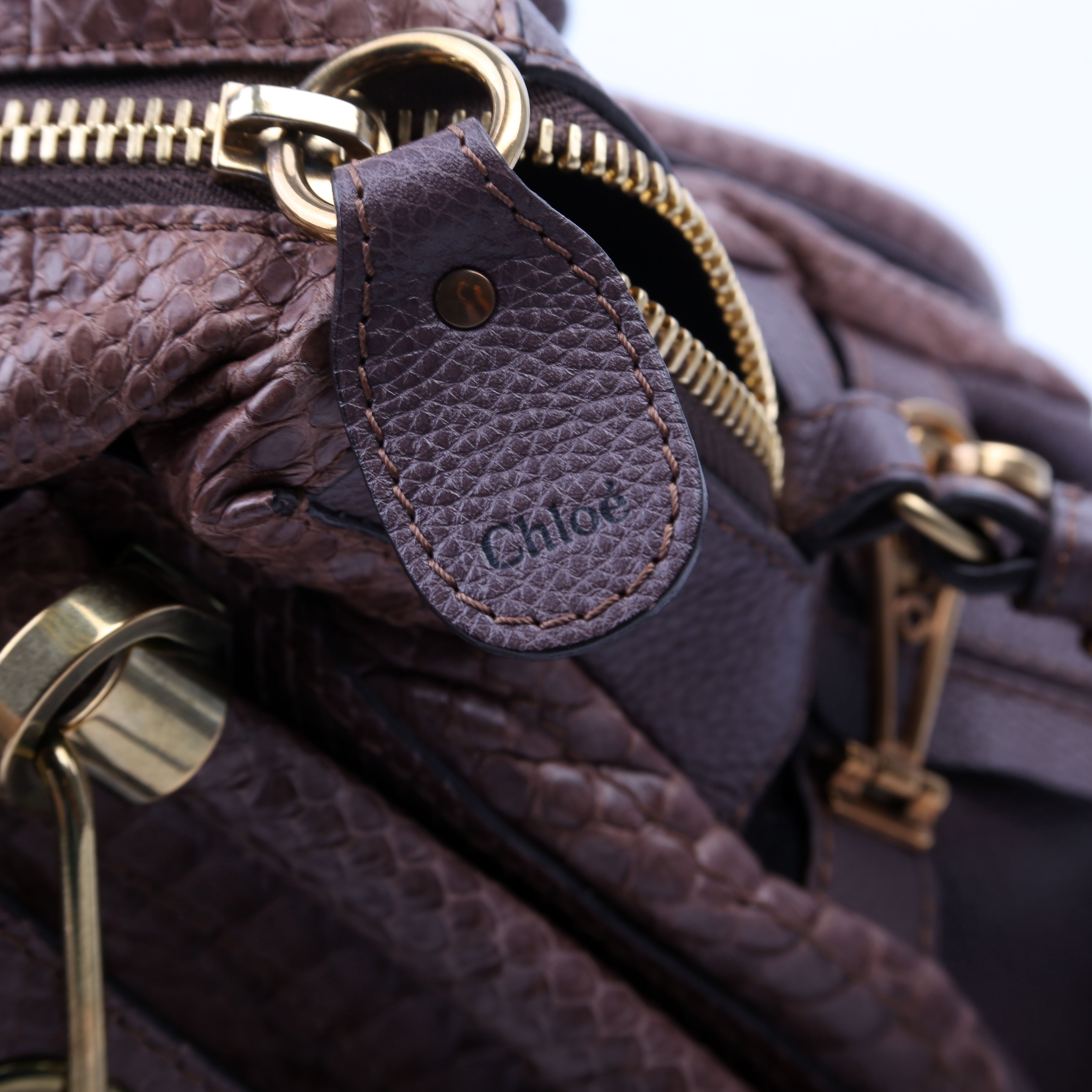Paraty Satchel Python Small Taupe