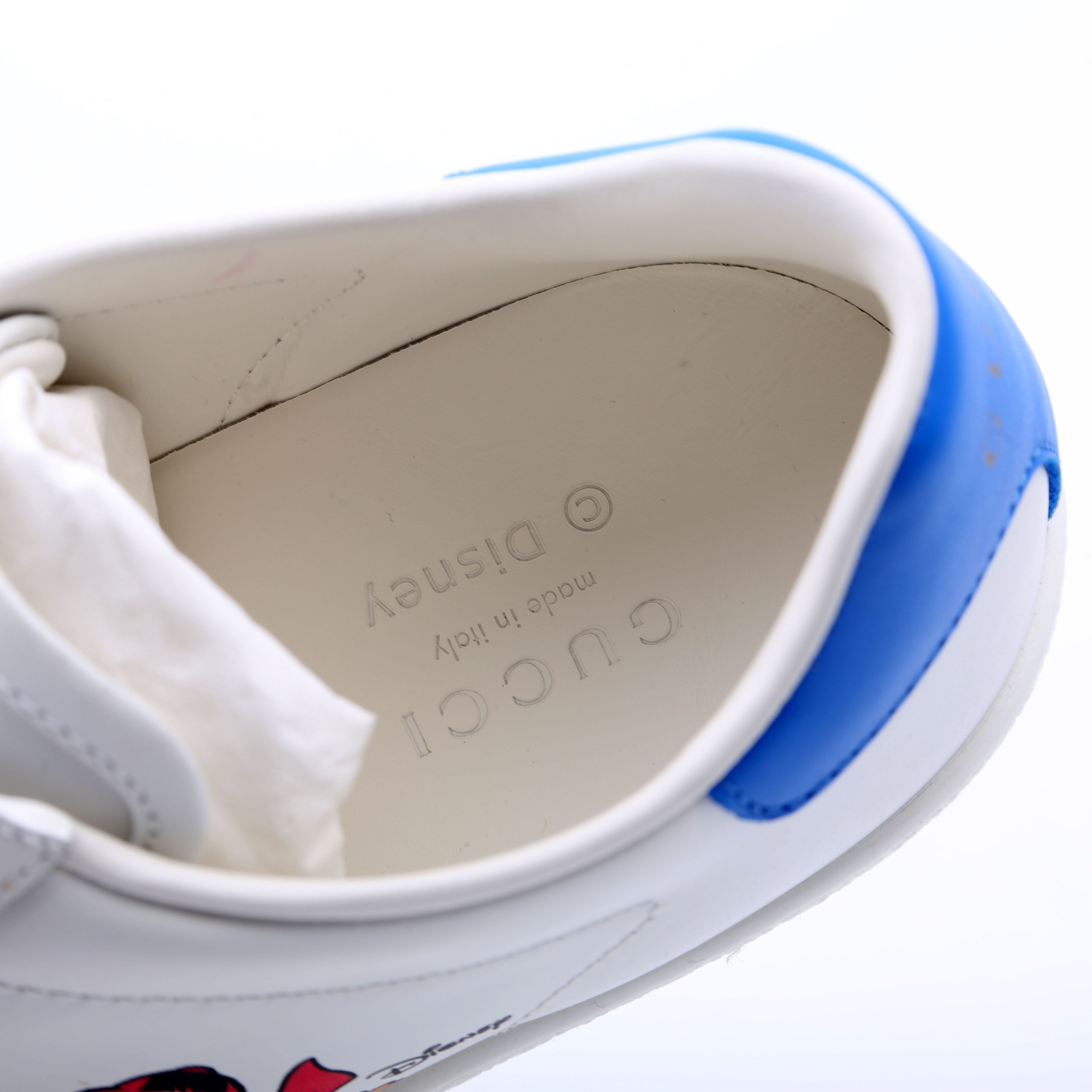 Gucci Ace Web Disney Sneakers Size 36.5 White/Blue