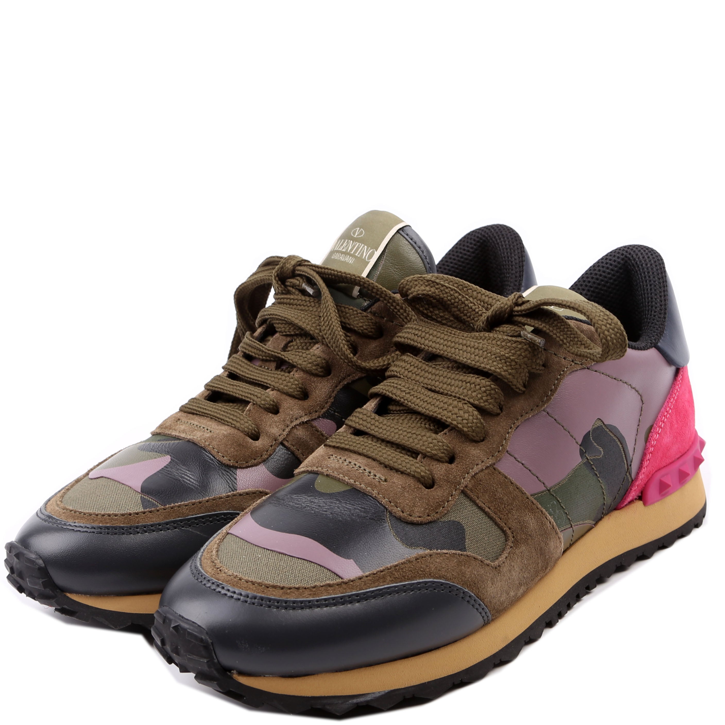 Rockstud Camo Sneakers Size 39 Green/Pink