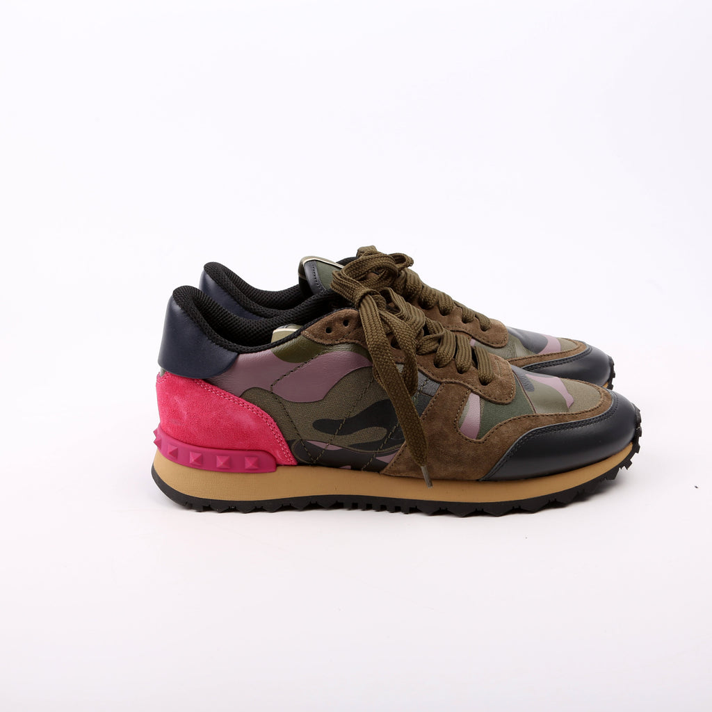 Rockstud Camo Sneakers Size 39 Green/Pink