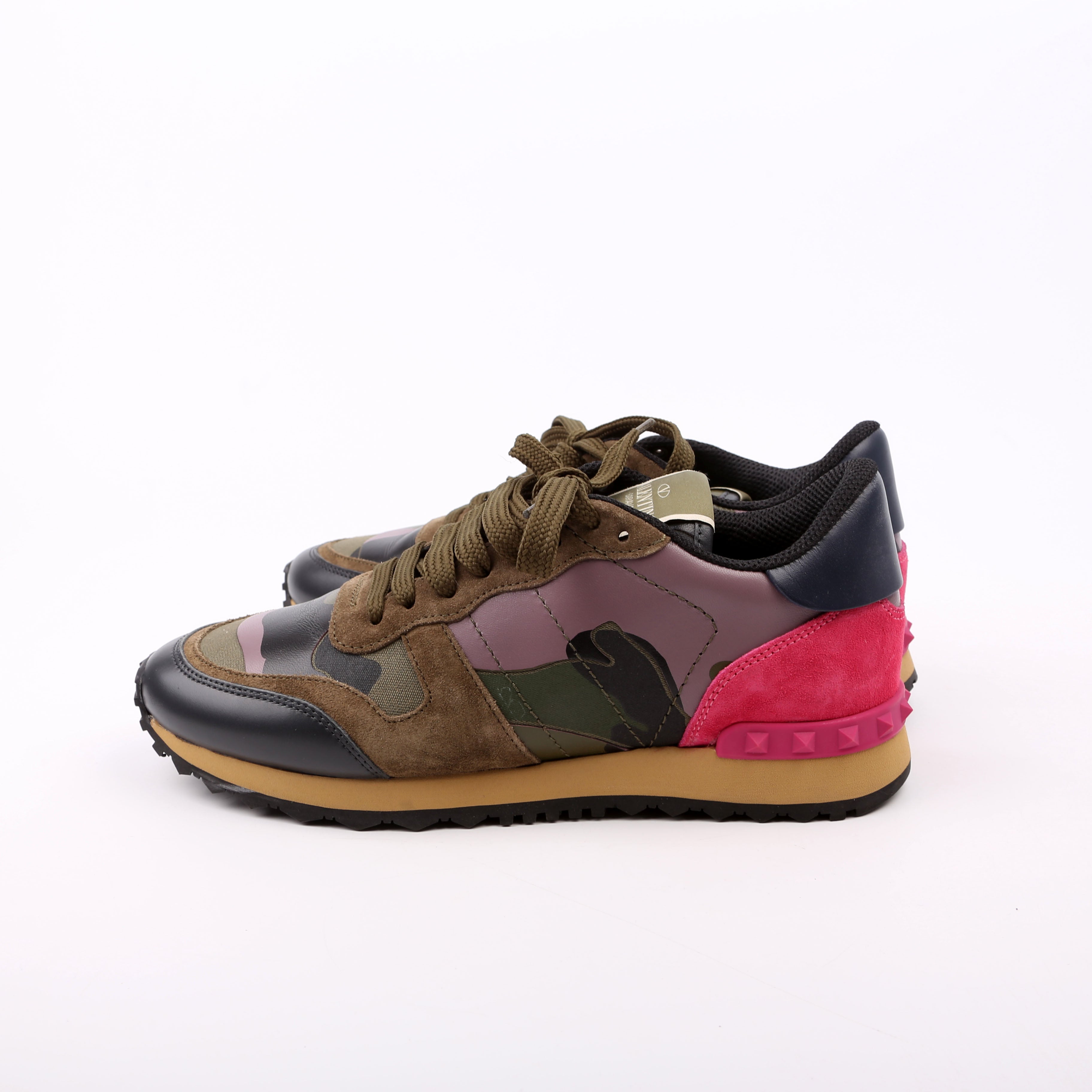 Rockstud Camo Sneakers Size 39 Green/Pink