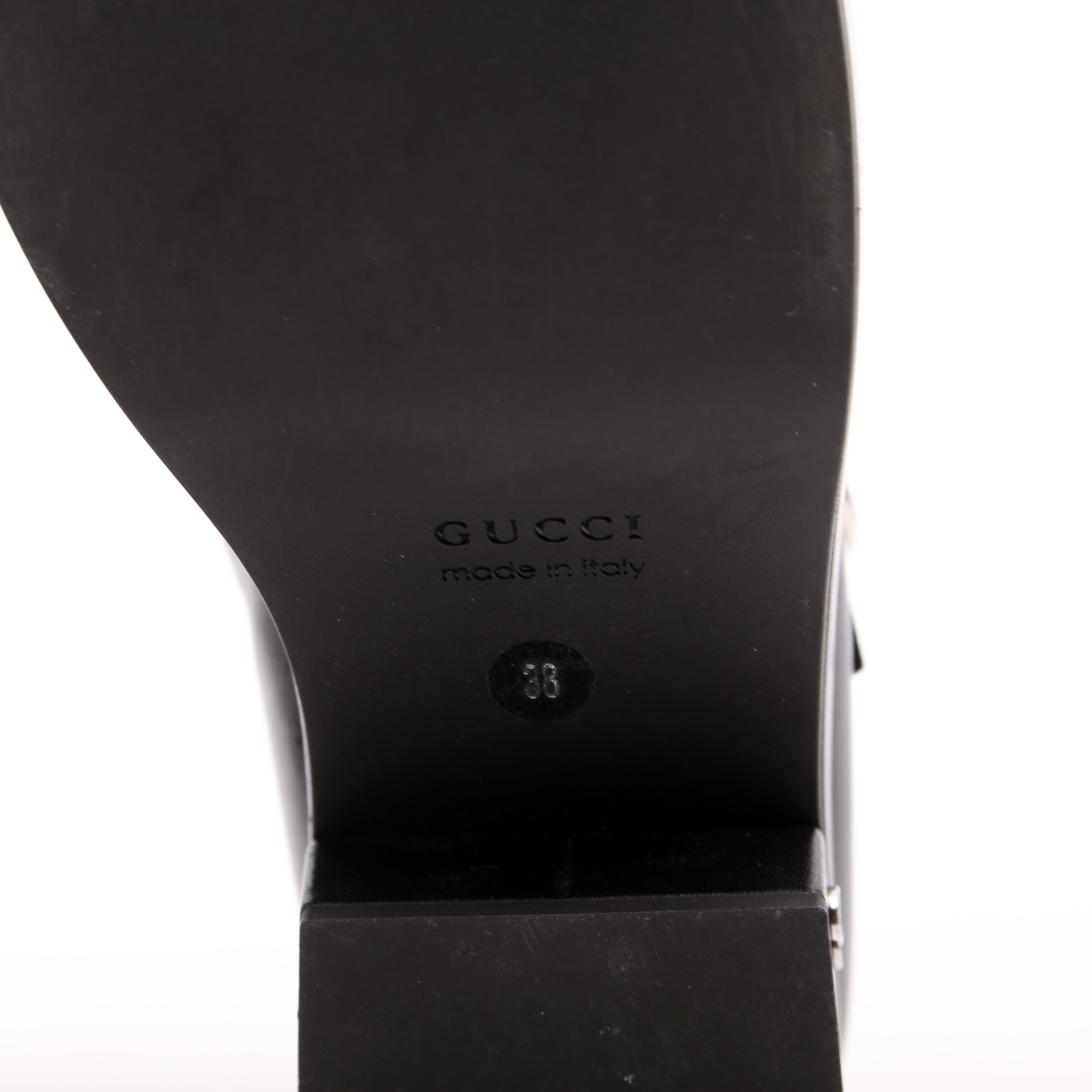 Leather Cut-Out Mary Jane Pumps Size 38 Black