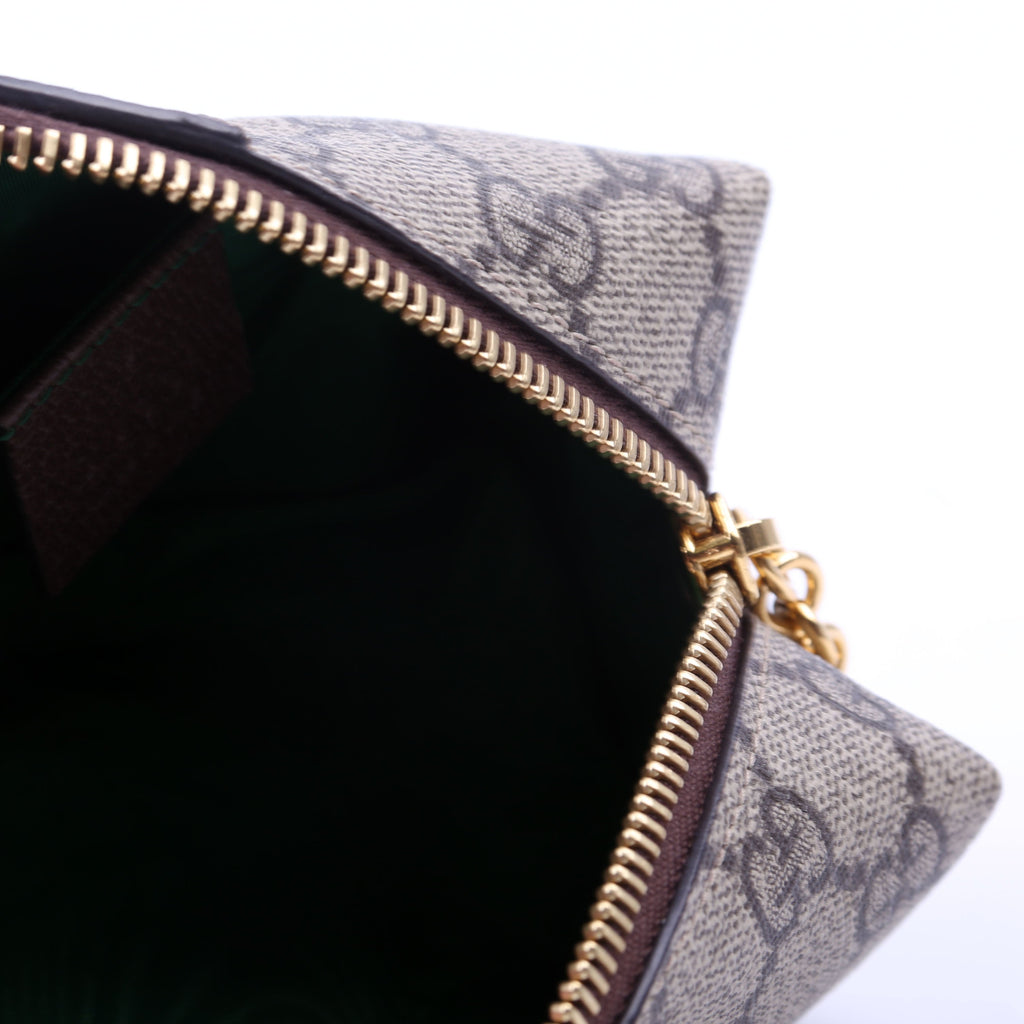 548394 Soft GG Supreme Ophidia Small Cosmetic Case Green