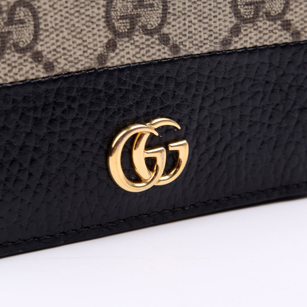 658610 GG Supreme Marmont Card Case Black