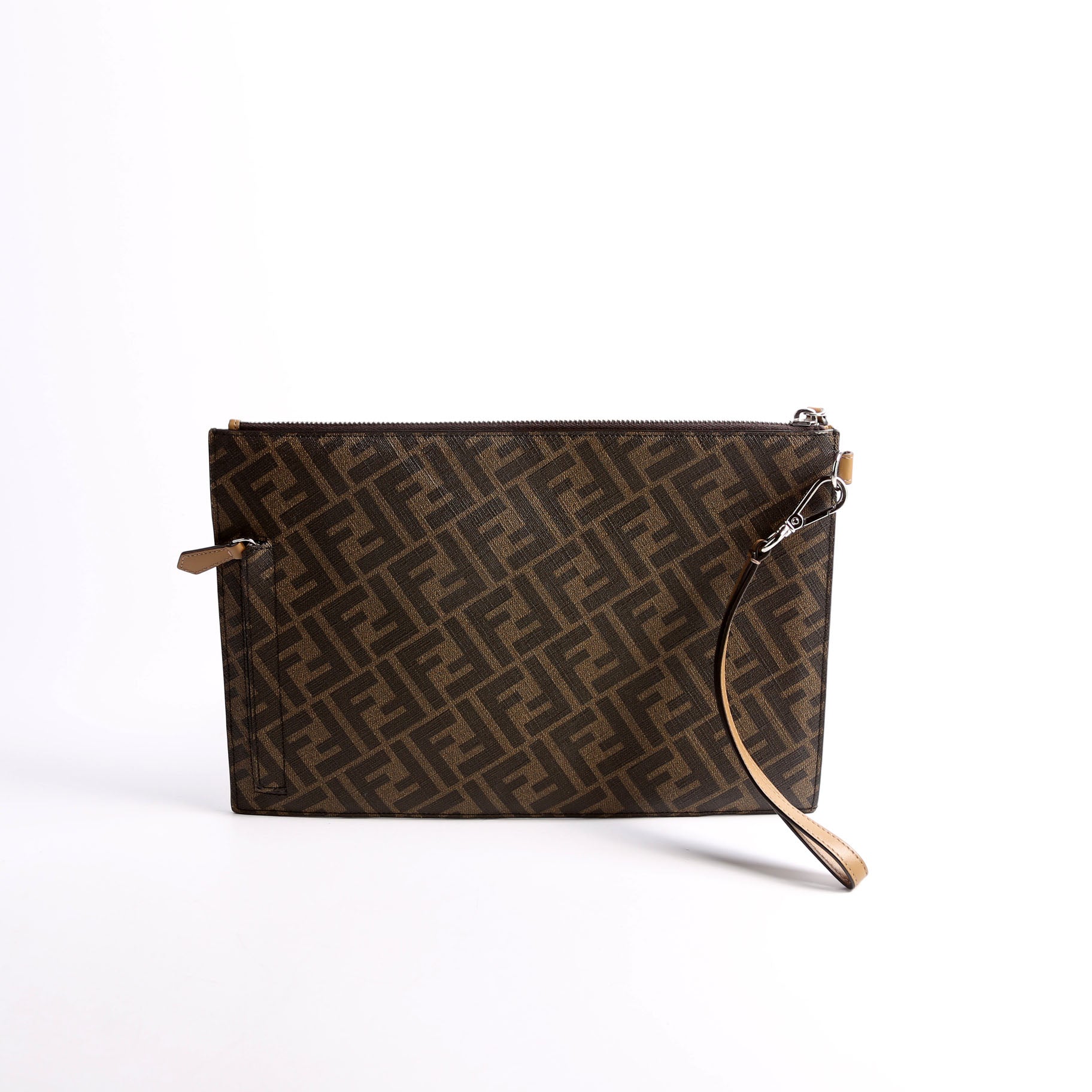 7N0110 Tri-Color Diagonal FF Flat Wristlet