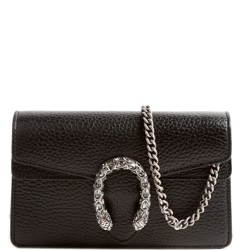 476432 Dionysus Leather Super Mini Black
