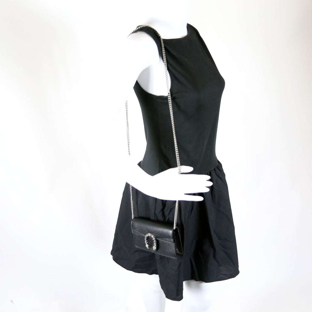 476432 Dionysus Leather Super Mini Black