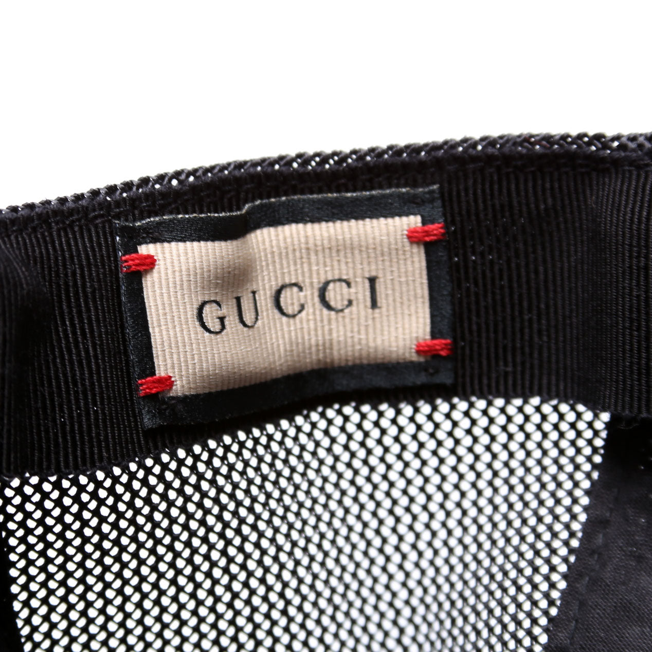 Gucci 701324 Logo Trucker Hat Size L (59CM) Black/Red