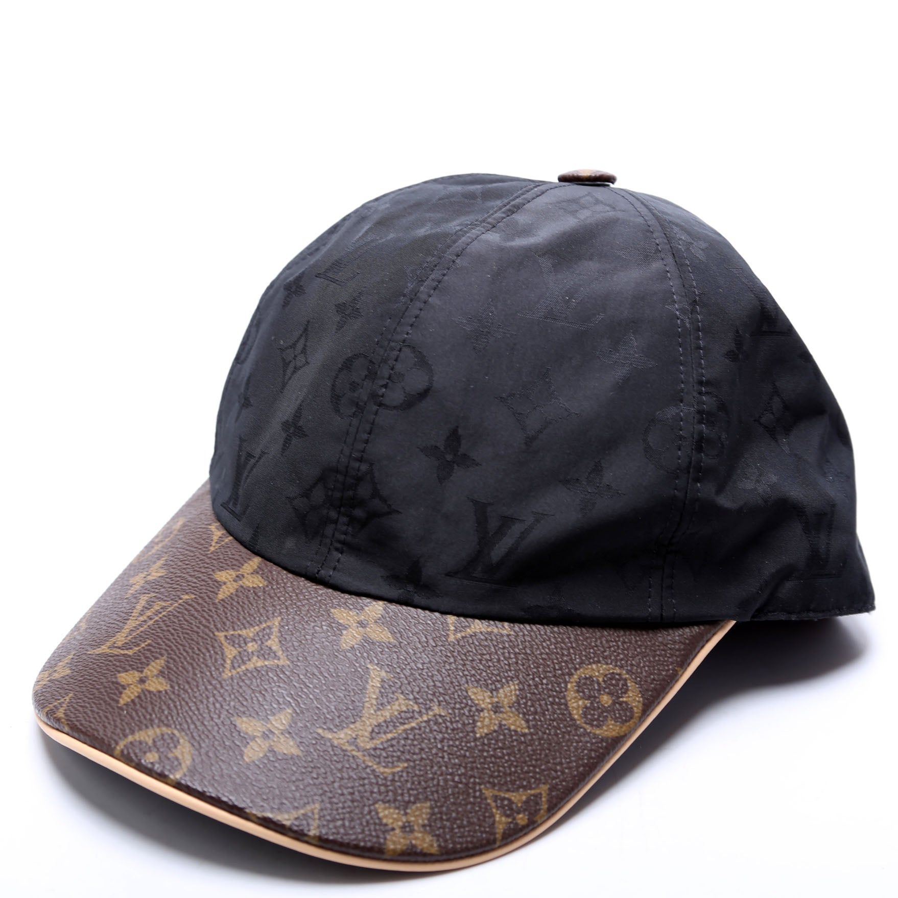 LV Get Ready Cap Nylon/Monogram Hat Size Medium Brown/Black