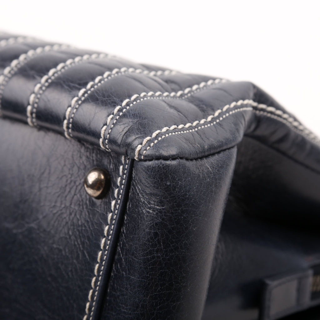 Vertical Quilt Tote 20M Navy