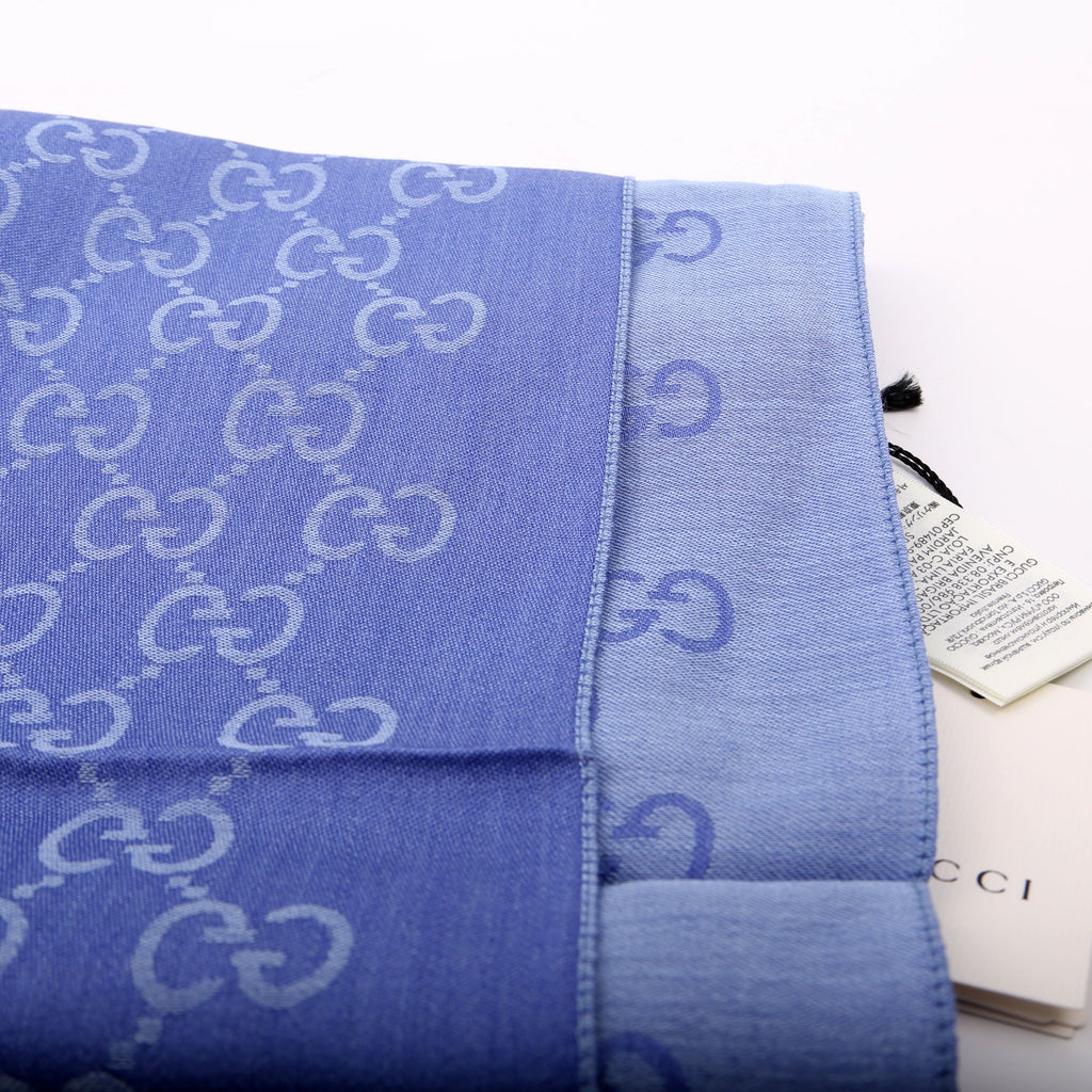 165904 GG Jacquard Knit Scarf Blue