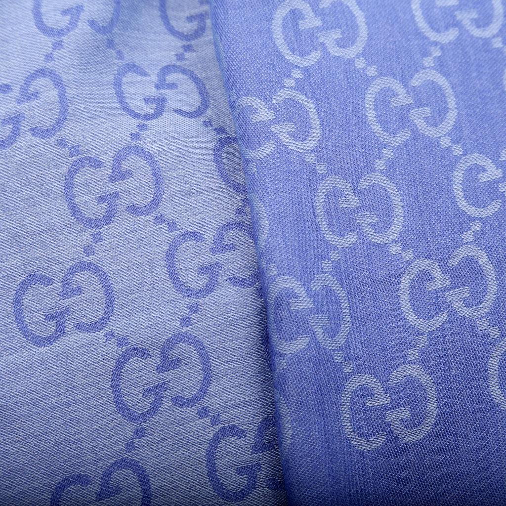 165904 GG Jacquard Knit Scarf Blue