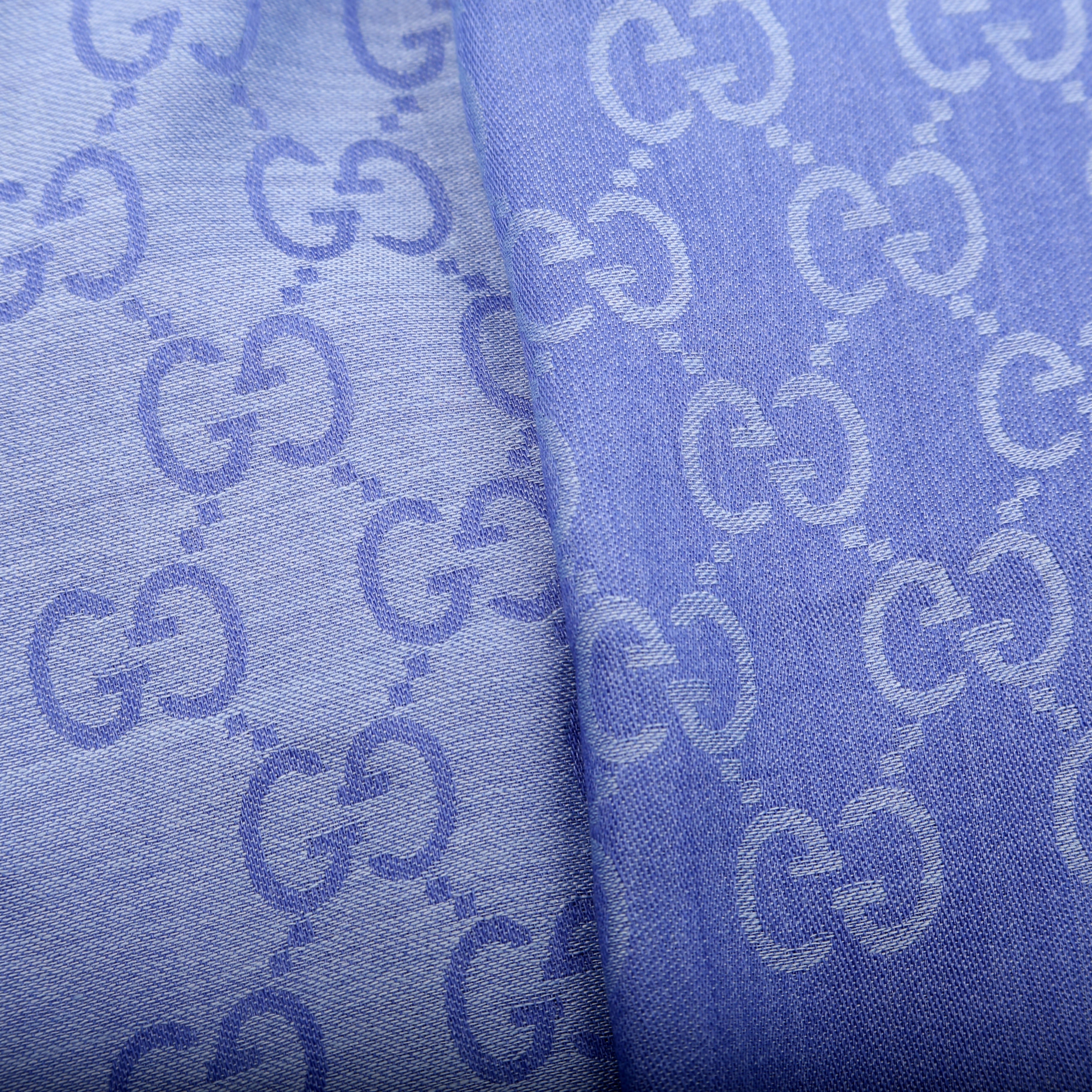 165904 GG Jacquard Knit Scarf Blue